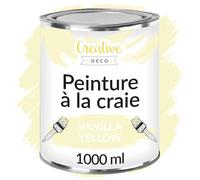 Creative Deco Peinture à la Craie Jaune Vanille | 1L | Mat et Lavable | Pour Bois et Meubles | Idéal pour Rénovation | Chalk Paint | Ardoise Craie | Mur Interieur