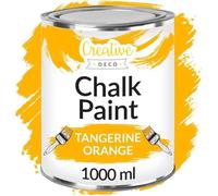 Creative Deco Peinture à la craie Jaune Vanille Mat et Lavable 1L pour meuble bois