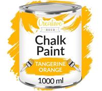 Creative Deco Peinture à la Craie Mandarine 1L Mat et Lavable Idéal Rénovation de Meubles en Bois Peinture Mur Interieur