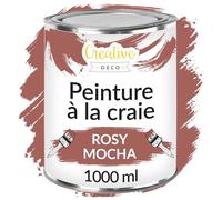 Creative Deco Peinture à la Craie Mocha Rosé | 1L | Mat et Lavable | Peinture Bois | Peinture Meuble Bois | Idéal pour Rénovation de Meubles | Chalk Paint | Ardoise Craie | Peinture Mur Interieur