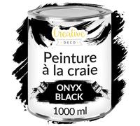 Creative Deco Peinture à la Craie Noir 1L | Mat et Lavable | Pour Bois, Meubles et Murs Intérieurs | Chalk Paint Ardoise
