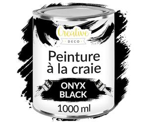 Creative Deco Peinture à la Craie Noir 1L | Mat et Lavable | Pour Bois, Meubles et Murs Intérieurs | Chalk Paint Ardoise