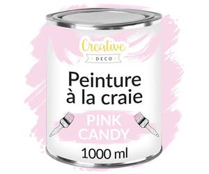 Creative Deco Peinture à la Craie Rose | 1L | Mat et Lavable | Peinture Bois | Idéal pour Rénovation de Meubles | Chalk Paint | Ardoise Craie