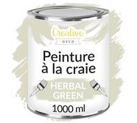 Creative Deco Peinture à la craie vert à base de plantes pour meubles | 1 L | Vert sauge et clair mat | Toucher lisse pour intérieur | Séchage rapide | Peinture pour meubles