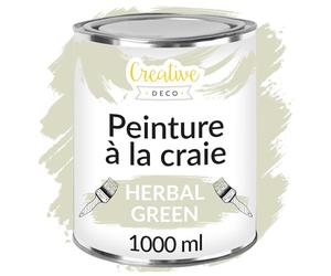 Creative Deco Peinture à la craie vert à base de plantes pour meubles | 1 L | Vert sauge et clair mat | Toucher lisse pour intérieur | Séchage rapide | Peinture pour meubles