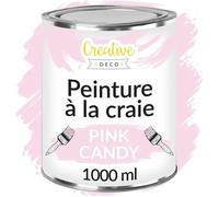 Creative Deco Peinture Rose Craie 1L Mat et Lavable Parfait pour Rénovation de Meubles, Decoration et Découpage