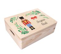 Creative Deco Personnalisé Idee Cadeau Noel pour Femme et Homme - Texte Désiré Boîte en Bois - Thème Casse-Noix | Votre Original Cadeaux Personnalisé | Decoration Personnalisable