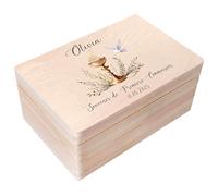 Creative Deco Personnalisé Première Communion Cadeau Boite | Boîte à Souvenirs en Bois pour Garçon et Fille | Personnalisés - Calice | Personnalisable Idée Coffret Décorations