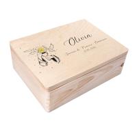 Creative Deco Personnalisé Première Communion Cadeau Boite | Boîte à Souvenirs en Bois pour Garçon et Fille | Personnalisés - Calice et Colombe | Personnalisable Idée Coffret Décorations