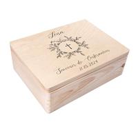 Creative Deco Personnalisé Première Communion Confirmation Cadeau Boite | Boîte à Souvenirs en Bois pour Garçon et Fille | Personnalisés - Croix | Personnalisable Idée Coffret Décorations