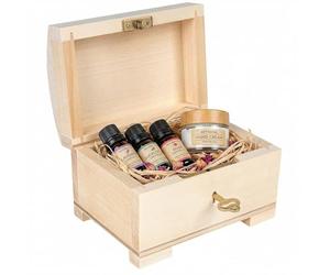 Creative Deco Petit Boite a Bijoux en Bois | 10,6x7,5x7,5cm | Boite de Rangement Verrouillable avec Clé | Plain, Non-Peint et Non-Fini | Boîte Coffre Caisse Coffret Trésor pour Souvenirs et Bibelots