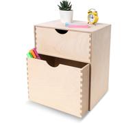 Creative Deco Petite Commode Bois | 2 Tiroir | 25 x 20 x 31 cm