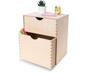 Creative Deco Petite Commode Bois | 2 Tiroir | 25 x 20 x 31 cm