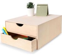 Creative Deco Petite Commode Bois 2 Tiroir - 33 x 25 x 13,5 cm Organiseur Bureau