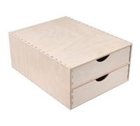 Creative Deco Petite Commode Bois 2 Tiroir 33 x 25 x 13,5 cm Petit Meuble Rangement Beige G