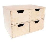 Creative Deco Petite Commode Bois 4 Tiroir 28,5 x 20 x 19cm Rangement Bureau Beige G
