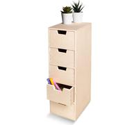Creative Deco Petite Commode Bois 5 Tiroir - 15 x 20,5 x 47 cm Organiseur Bureau