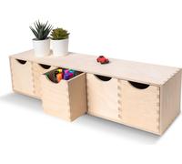 Creative Deco Petite Commode Bois 5 Tiroir - 57 x 13 x 13 cm - Organiseur Bureau