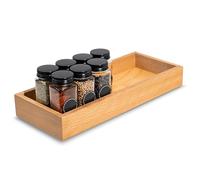 Creative Deco Plateau de Rangement en Bois 36 x 15 x 5 cm | Petite Boîte de Rangement en Bois de Hêtre | Plateau pour Épices, Petit-Déjeuner, Petits Objets | Organisateur Epices pour Tiroir de Cuisine