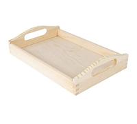 Creative Deco Plateau de Service en Bois | 30 x 20 x 6,3 cm | Grande et Rectangulaire avec Poignées Simples | pour Servir Repas, Petit Déjeuner, Thé, Café | Décoration de Cuisine et Salle à Manger
