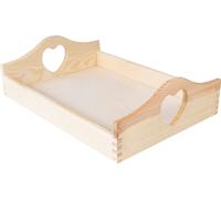 Creative Deco Plateau de Service en Bois 35 x 25 x 10,5 cm - avec Poignées Cœur