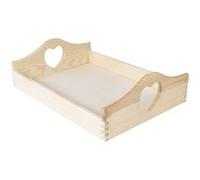 Creative Deco Plateau de Service en Bois 35 x 25 x 10,5 cm Plateau de Lit Petit-Dejeuner Beige G