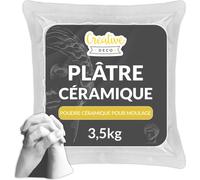 Creative Deco Plâtre pour Moulage 3,5 kg - Poudre Céramique Fine pour Sculptures