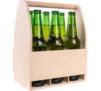 Creative Deco Porte-Bière en Bois pour 6 Bouteilles - Coffret 24x16x30 cm