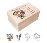 Creative Deco Premier Jour d'école/Kermesse Cadeau - Boîte à Souvenirs Personnalisé - Personnalisés Rentree Ecole Cadeux | Personnalisable pour Individuelle pour Fille et Garçon | Boîte en Bois