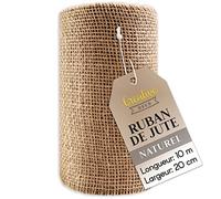 Creative Deco Ruban Chemin de Table Toile de Jute | 20cm x 10m Rouleau Beige | Décoration Mariage | Toile de Jute Rouleau | Chemin de Table Jute | Deco Table Noel | Deco Mariage