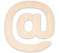 Creative Deco Symbole Arobase Personnalisé Contreplaqué ou MDF de 3 mm | Alphabet | Forme de 5-100 cm | Votre Texte | Lettres en Bois pour Plaque de Porte | Découpe Laser pour Découpage