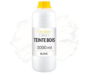 Creative Deco Teinte Bois Blanc 1L | Teinture à Séchage Rapide | Haute Efficacité | Protection de Surface | Vernis Bois Exterieur et Interieur | Non Toxique et à Base d'eau