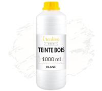 Creative Deco Teinte Bois Blanc 1L | Teinture Bois à Séchage Rapide | Haute Efficacité | Protection de Surface | Vernis Bois Exterieur et Interieur | Non Toxique et à Base d'eau