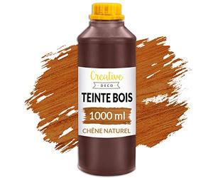 Creative Deco Teinte Bois Chêne 1L | Teinture à Séchage Rapide | Haute Efficacité | Protection de Surface | Vernis Bois Exterieur et Interieur | Non Toxique et à Base d'eau