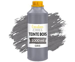 Creative Deco Teinte Bois Gris 1L | Teinture à Séchage Rapide | Haute Efficacité | Protection de Surface | Vernis Bois Exterieur et Interieur | Non Toxique et à Base d'eau