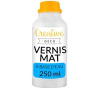 Creative Deco Vernis Peinture Acrylique Mat | 250 ML Bouteille | Laque Transparent et Incolore | Finition et Protection de Surface | À Base d'eau | Anti-Tache | Utilisation Intérieure et Extérieure