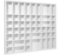 Creative Deco Vitrine Murale Etagere Bois Blanc 51 Compartiments 52 x 46 x 5 cm Blanc