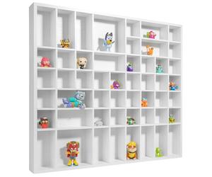 Creative Deco Vitrine Murale Petite Etagere Bois Blanche | 51 Compartiments | 52 x 46 x 5 cm | Vitrine pour Collection | Petit Meuble de Rangement | Bureau et Bibliotheque | Vitrine Salon Figurine