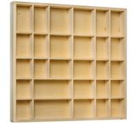 Creative Deco Vitrine Murale Petite Etagere Bois Non Peint 28 Compartiments 44,5x40x3cm Non peint / Naturel G