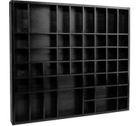 Creative Deco Vitrine Murale Etagere Bois Noir 51 Compartiments 52 x 46 x 5 cm Noir