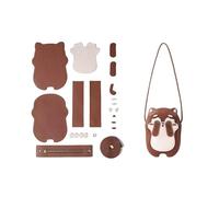 Creative DIYer Kit de démarrage Sac à bandoulière pour enfants avec motif chien joyeux et tissu PU Accessoire de fabrication de sac à bandoulière animal de dessin animé