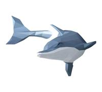 Creative Dolphin Marine Animal DIY Paper Model Wall Decoration Geometry Papercraft 3D Model Hand Made