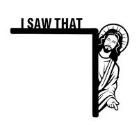 Creative Door Corner Decor - Wood Funny Door Sign Jesus, Saw That Sign Jesus Door's Frame Decor, Metal Window Sitter Bless This Home Window Decoration For Home Cabinet Frame Corner Decoration