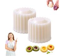 Creative Double-Ended Pastry & Mooncake Mold, 2-in-1 Double-Sided Cookie Mould & Pastry Cutter, Detachable ABS Hand-Press Mooncake Mould, Biscuit Cutters for Baking, Festive Cookie Press (2Pcs)