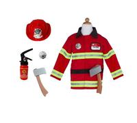 Creative Education 81355 Pretenders Pompier avec Accessoires dans Un Sac à vêtements Comprend Manteau, Chapeau, Badge, Hache et extincteur (Pistolet à Eau), Taille 5-6