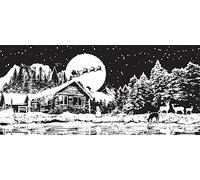 Creative Expressions Boutique de créateurs-Tampon prédécoupé-Cabane de Noël, Caoutchouc Gris, 4 in x 8 in