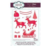Creative Expressions Matrices de découpe par Jamie Rodgers-Traîneau du Père Noël, métal, Largest die 7 cm x 5,2 cm