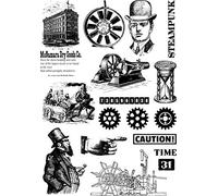 Creative Expressions Mixed Media Transfers Andy Skinner Steampunk-Guides pour Papiers, Tissus, Bois, Dessin et Peinture. Formes pour Loisir Créatif, Artisanat, Agendas, Scrapbooking, Cartes, Noir, A5