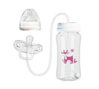 Creative Feeding Bottle - 300ml Wide-Mouth PP Container, Anti-Colic Silicone Straw Feeder | Hands-Free Leakproof Travel Nursery Feeder, Adjustable Straw Bottle With Portable Home Outdoor Use