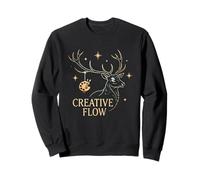 Creative Flow Cerf Mystique Artiste Peintre céleste Sweatshirt